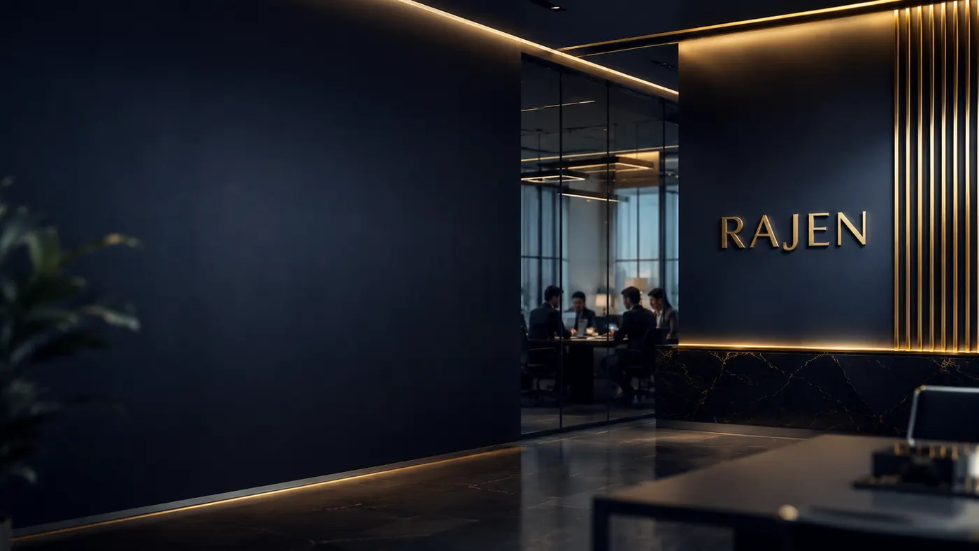 Ambiente corporativo premium do Grupo Rajen